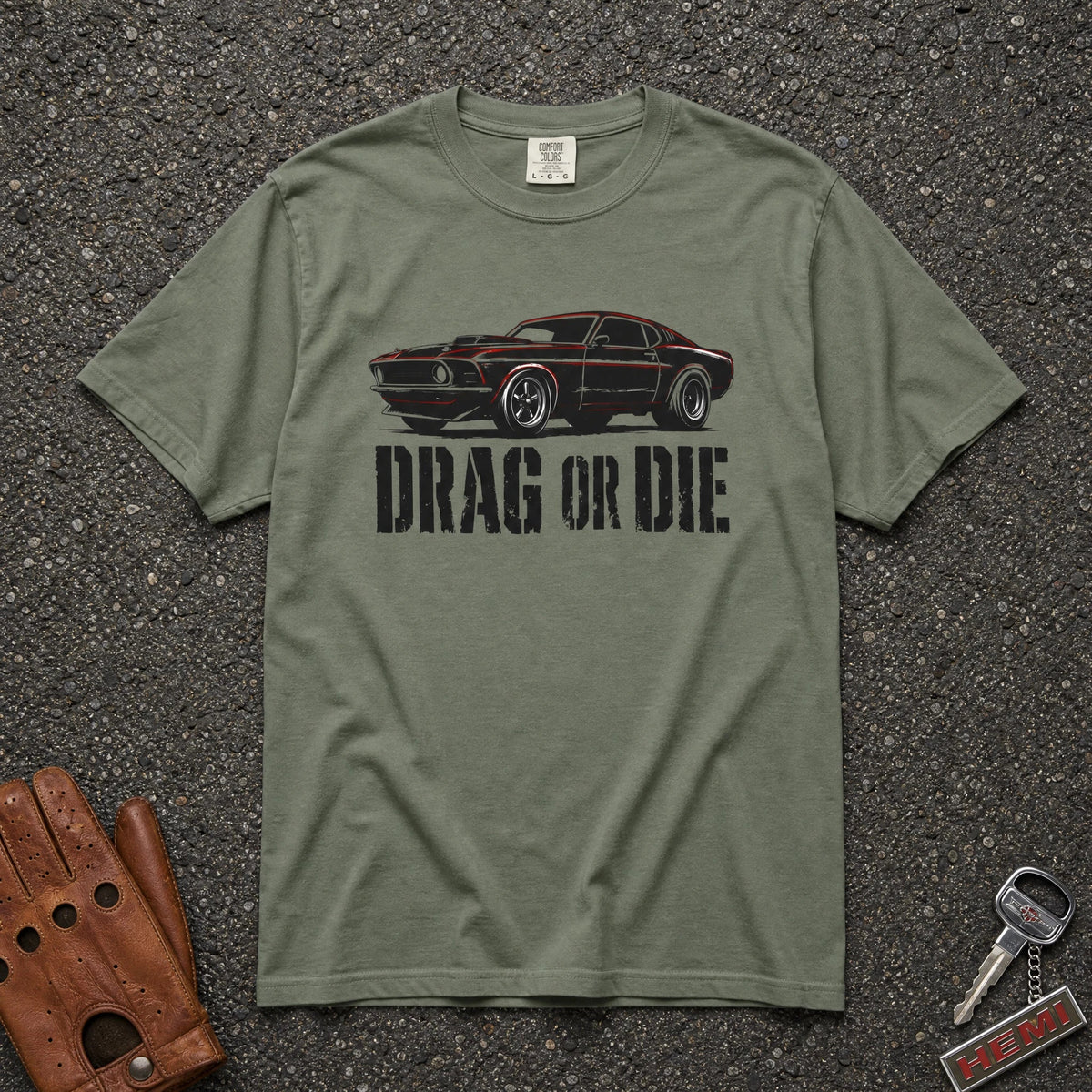 Drag or Die Vintage Muscle Car Tee - Road Muse