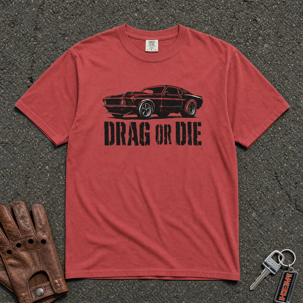 Drag or Die Vintage Muscle Car Tee - Road Muse