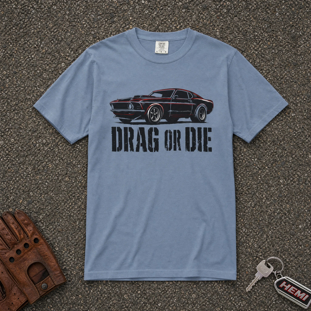 Drag or Die Vintage Muscle Car Tee - Road Muse