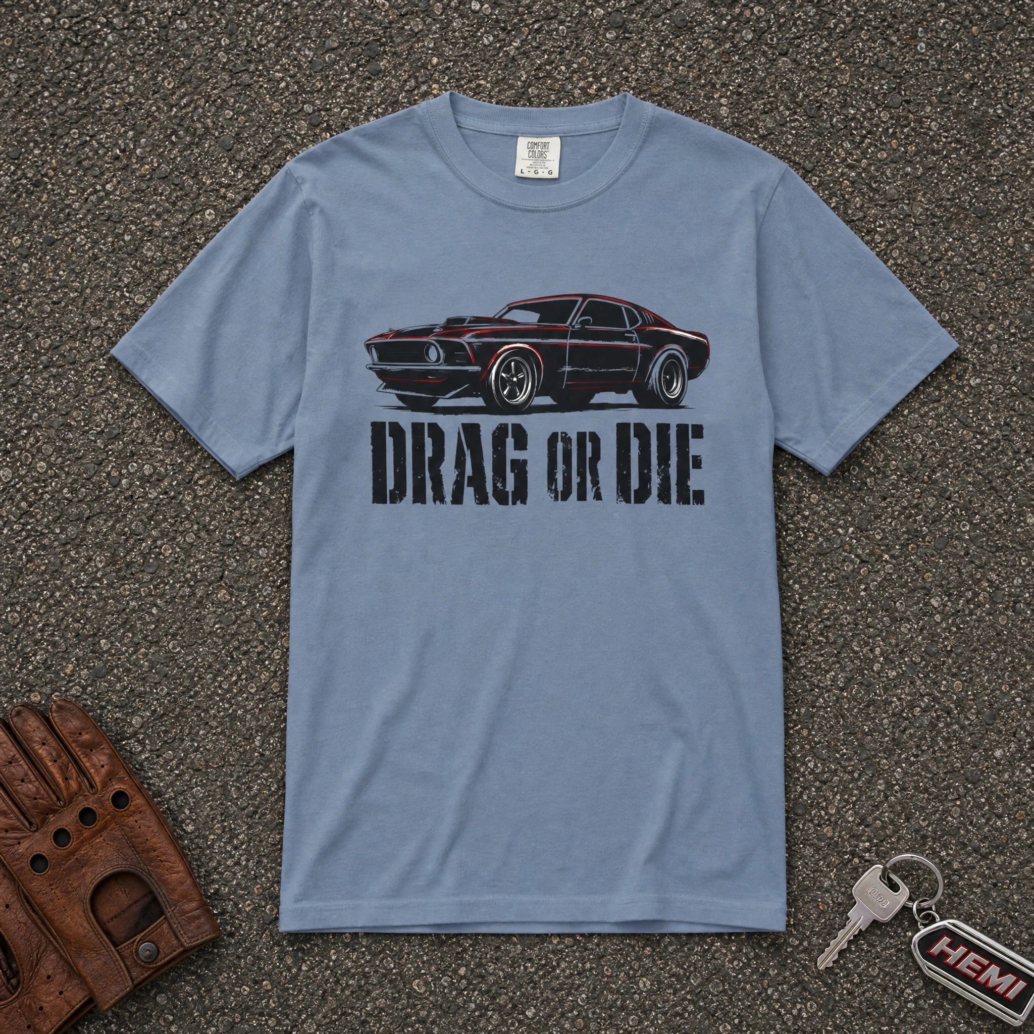 Drag or Die Vintage Muscle Car Tee - Road Muse