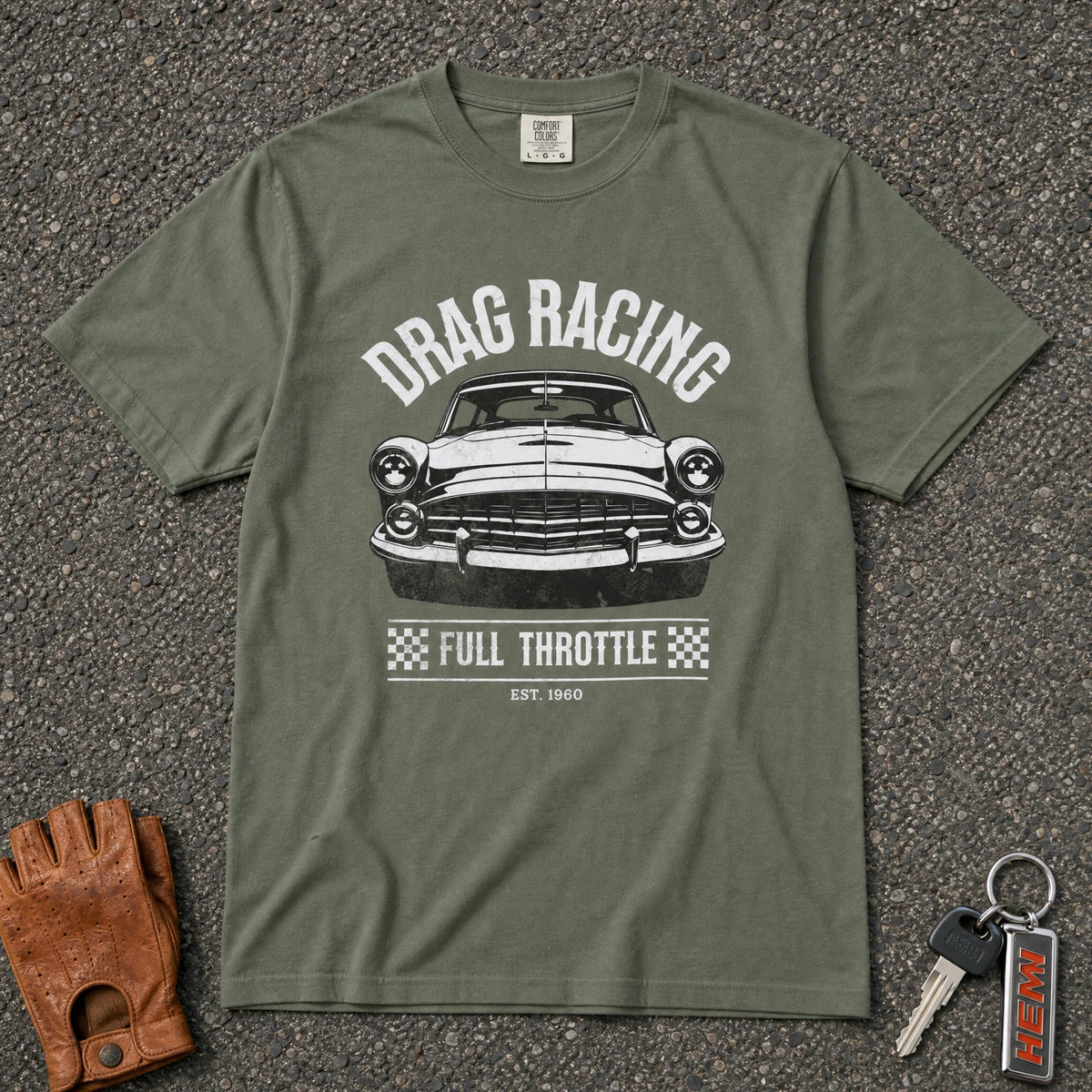 Drag Racing Full Throttle Vintage Tee - Road Muse