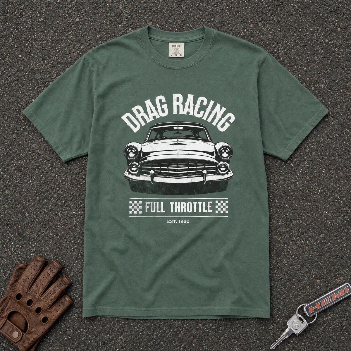 Drag Racing Full Throttle Vintage Tee - Road Muse