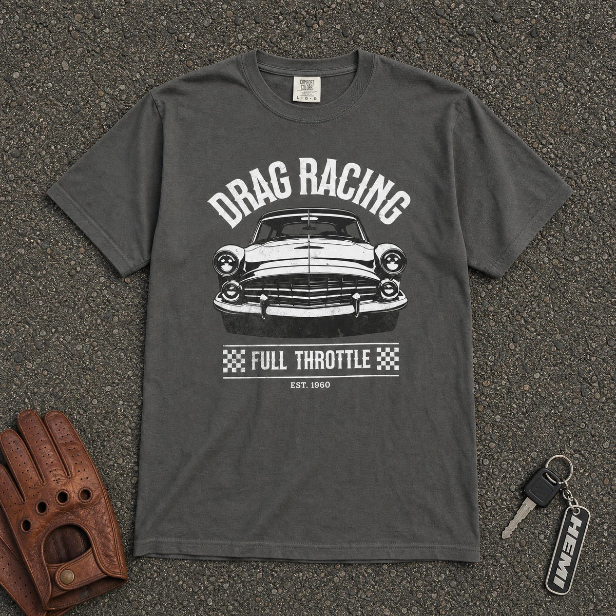 Drag Racing Full Throttle Vintage Tee - Road Muse