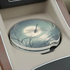 Dragonfly Moonlit Lake Car Coasters Set - Road Muse