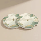 Dragonfly Pond Lotus Car Coasters Set - Road Muse