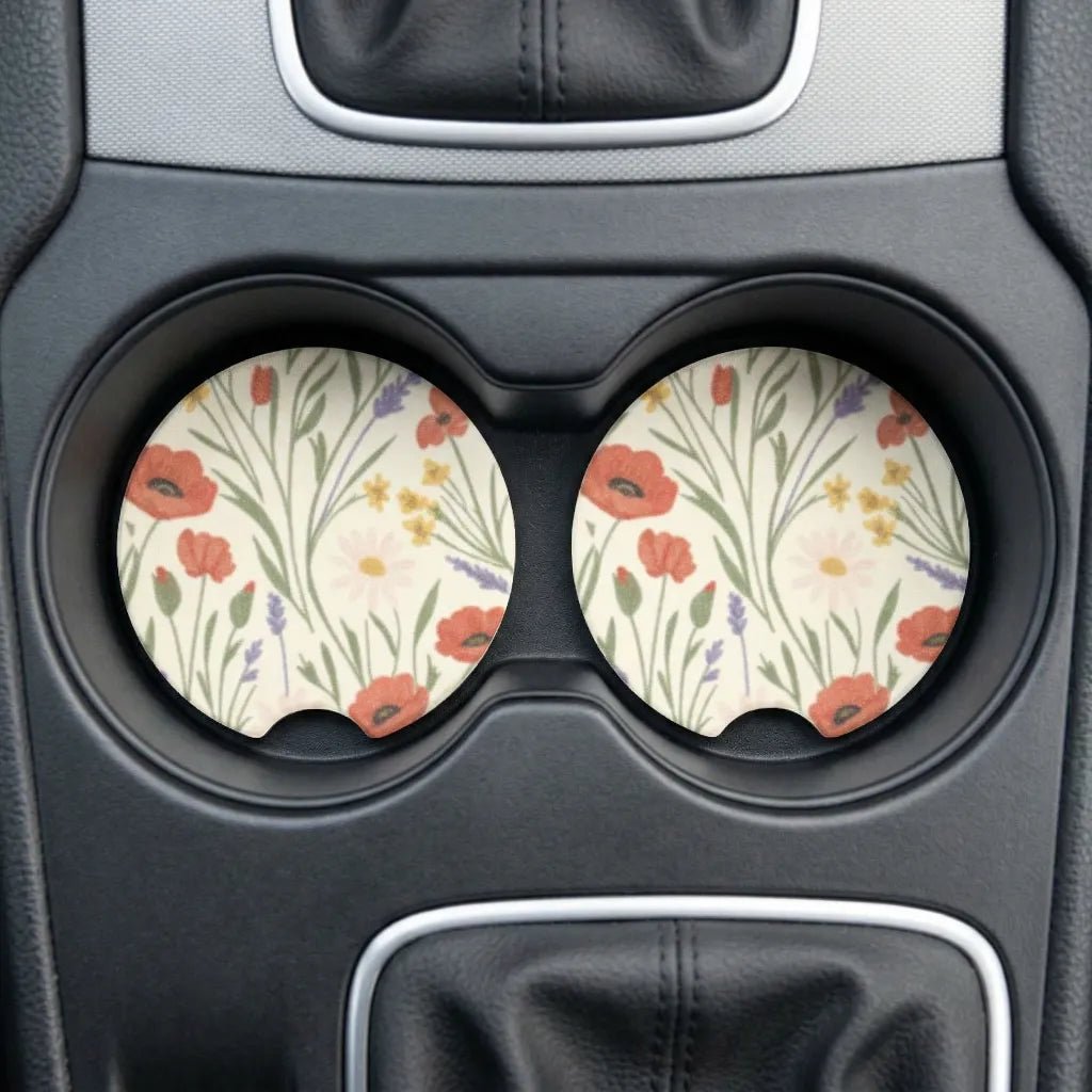 Eco-Friendly Floral Car Coasters Set - Road Muse