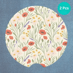 Eco-Friendly Floral Car Coasters Set - Road Muse