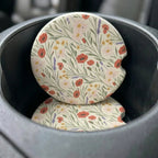 Eco-Friendly Floral Car Coasters Set - Road Muse