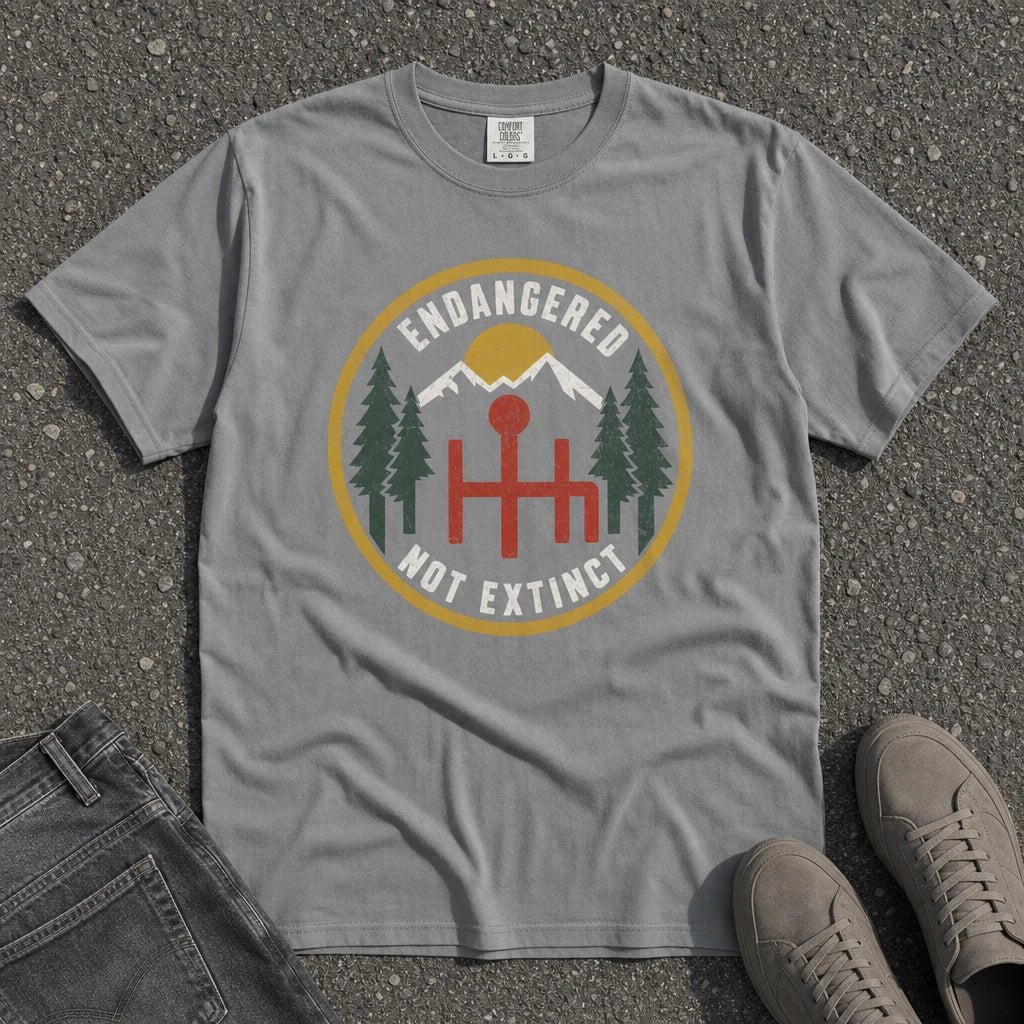 Endangered Not Extinct Manual Car Tee - Road Muse