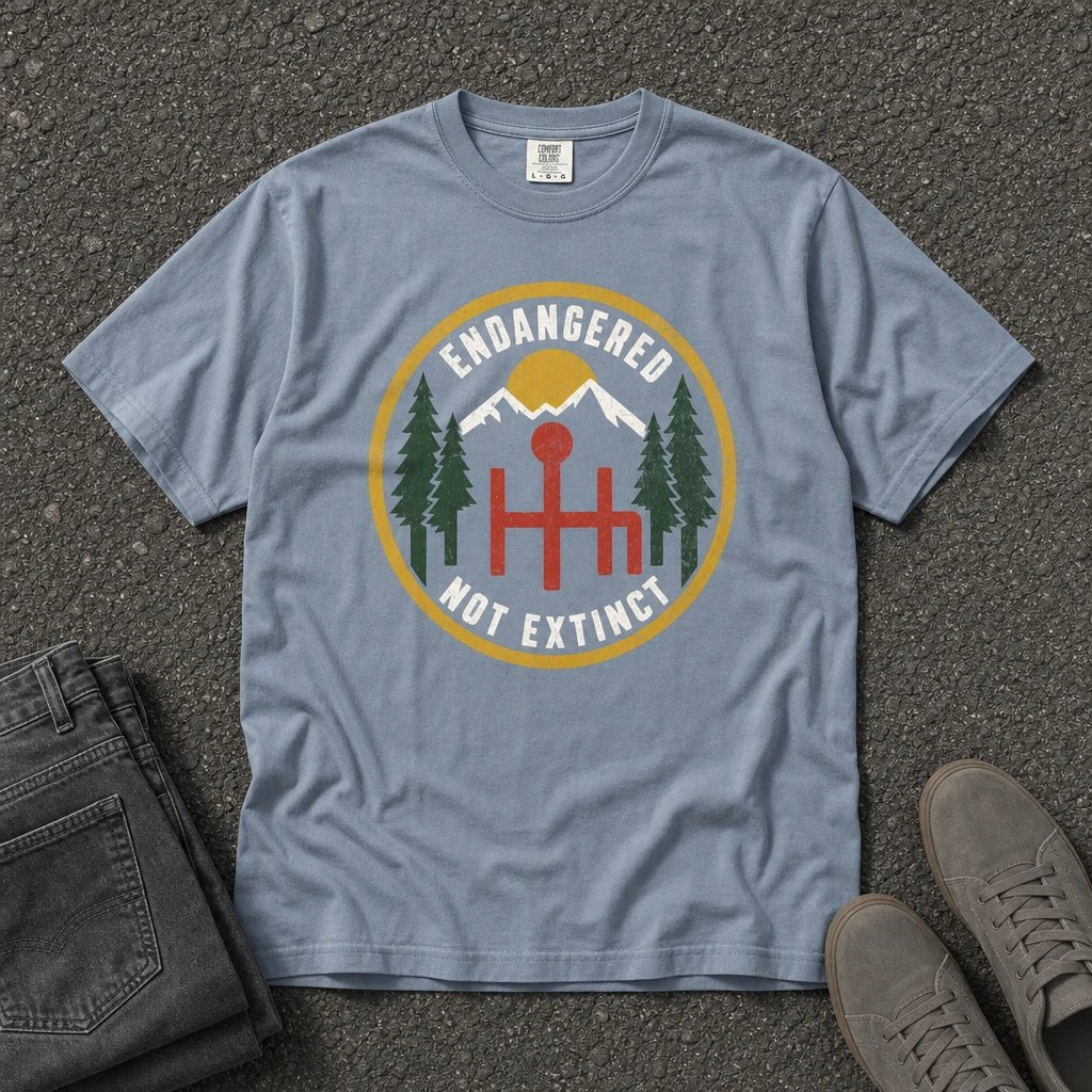 Endangered Not Extinct Manual Car Tee - Road Muse