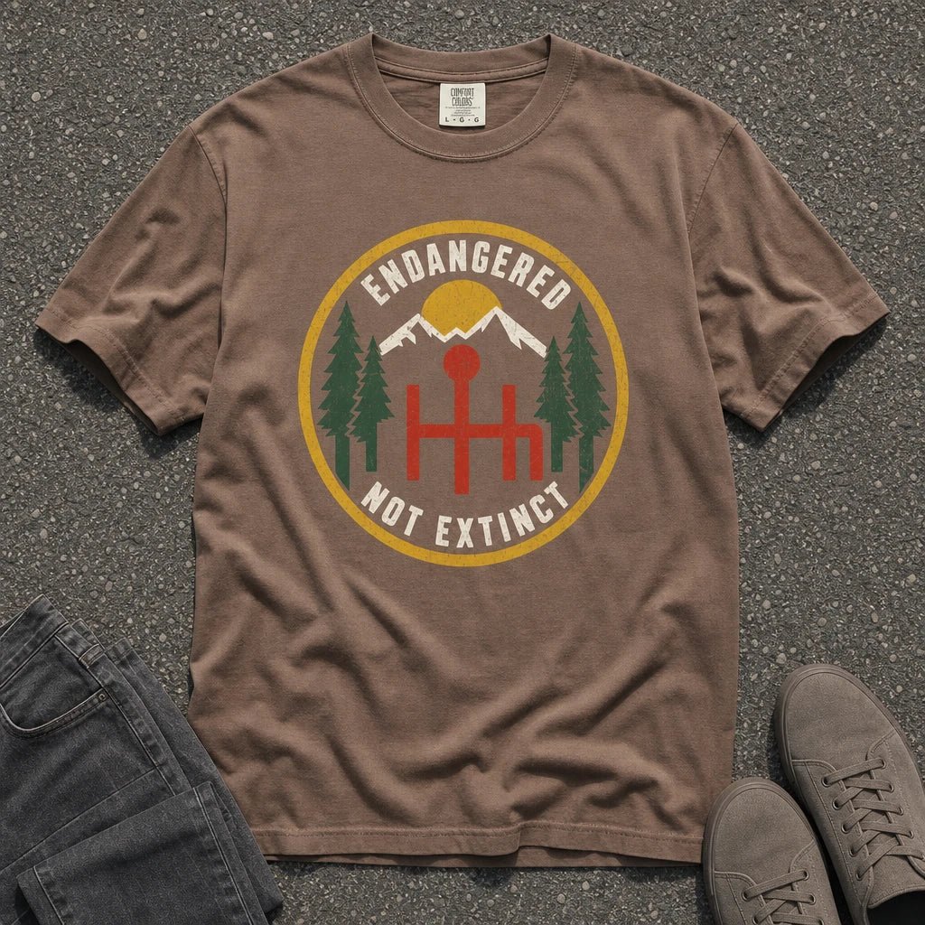 Endangered Not Extinct Manual Car Tee - Road Muse