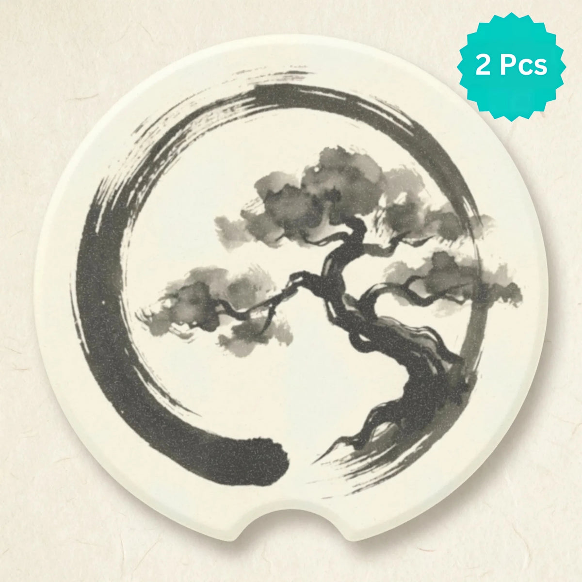 Enso Zen Bonsai Car Coasters Set - Road Muse