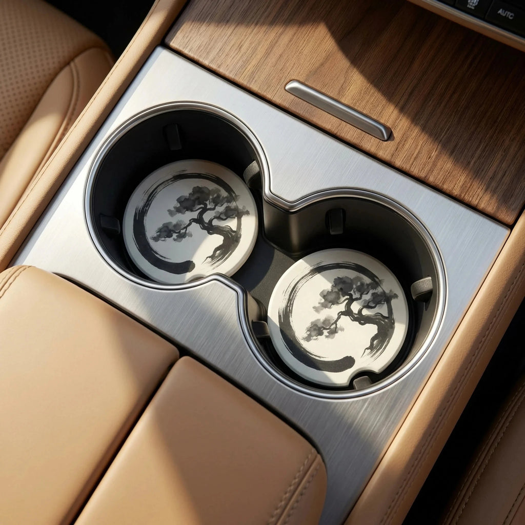 Enso Zen Bonsai Car Coasters Set - Road Muse
