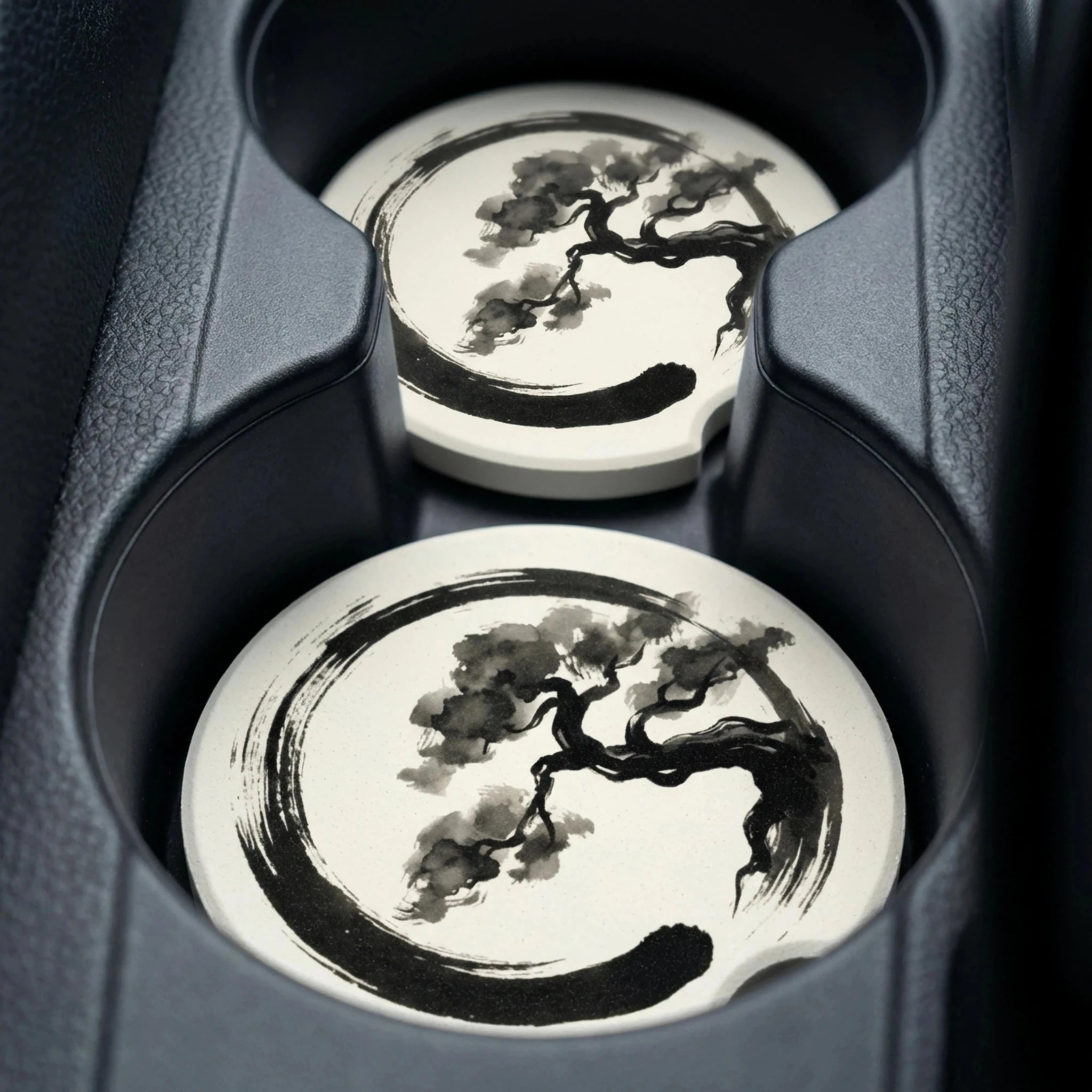 Enso Zen Bonsai Car Coasters Set - Road Muse