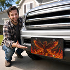 Fiery Phoenix Flaming Bird Vanity Plate - Road Muse