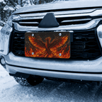 Fiery Phoenix Flaming Bird Vanity Plate - Road Muse