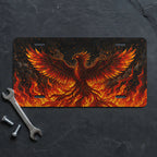Fiery Phoenix Flaming Bird Vanity Plate - Road Muse