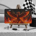 Fiery Phoenix Flaming Bird Vanity Plate - Road Muse