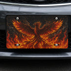 Fiery Phoenix Flaming Bird Vanity Plate - Road Muse