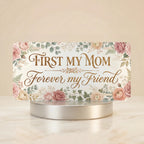 First My Mom Forever My Friend Gold Watercolour Vanity Plate - Road Muse