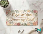 First My Mom Forever My Friend Gold Watercolour Vanity Plate - Road Muse