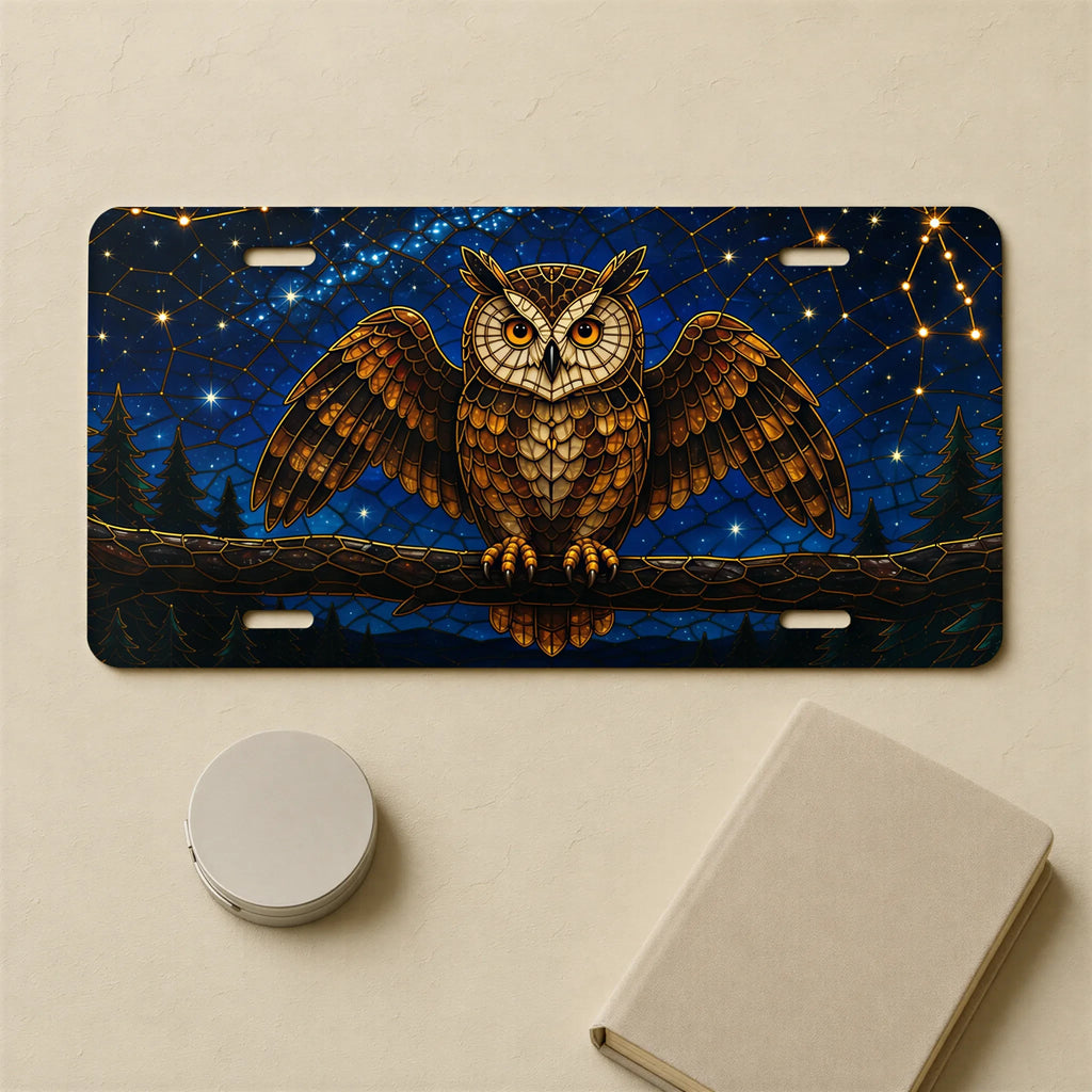 Owl Constellation Night Sky Vanity Plate