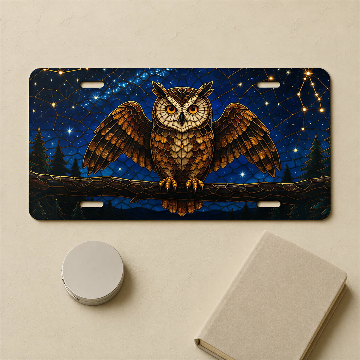 Owl Constellation Night Sky Vanity Plate