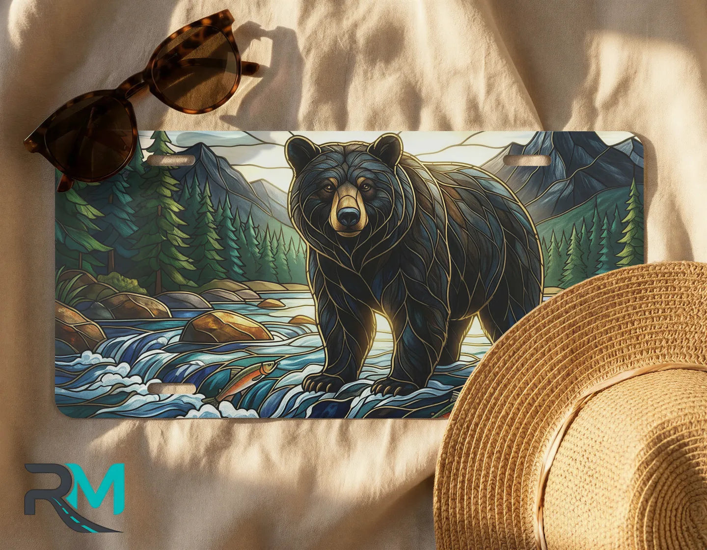 bear river license plate flat lay — mountain wilderness bear front license plate