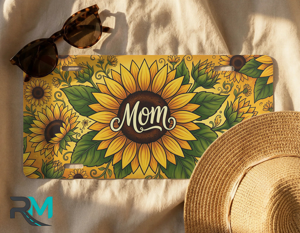 Sunflower Mom Vanity Plate