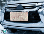 Floral Bear Mom and Cub Vanity Plate - Road Muse