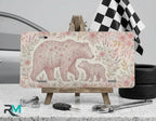 Floral Bear Mom and Cub Vanity Plate - Road Muse