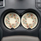 Flower Print Car Coasters Set - Road Muse