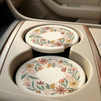 Flower Print Car Coasters Set - Road Muse
