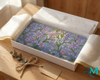 Forget-Me-Not Floral Stained Glass Vanity Plate - Road Muse