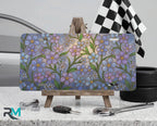 Forget-Me-Not Floral Stained Glass Vanity Plate - Road Muse