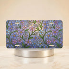 Forget-Me-Not Floral Stained Glass Vanity Plate - Road Muse