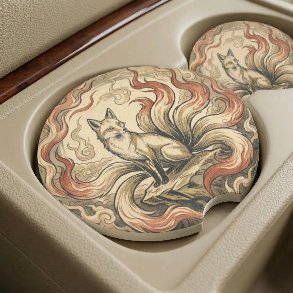 Fox Spirit Car Coasters Set - Road Muse