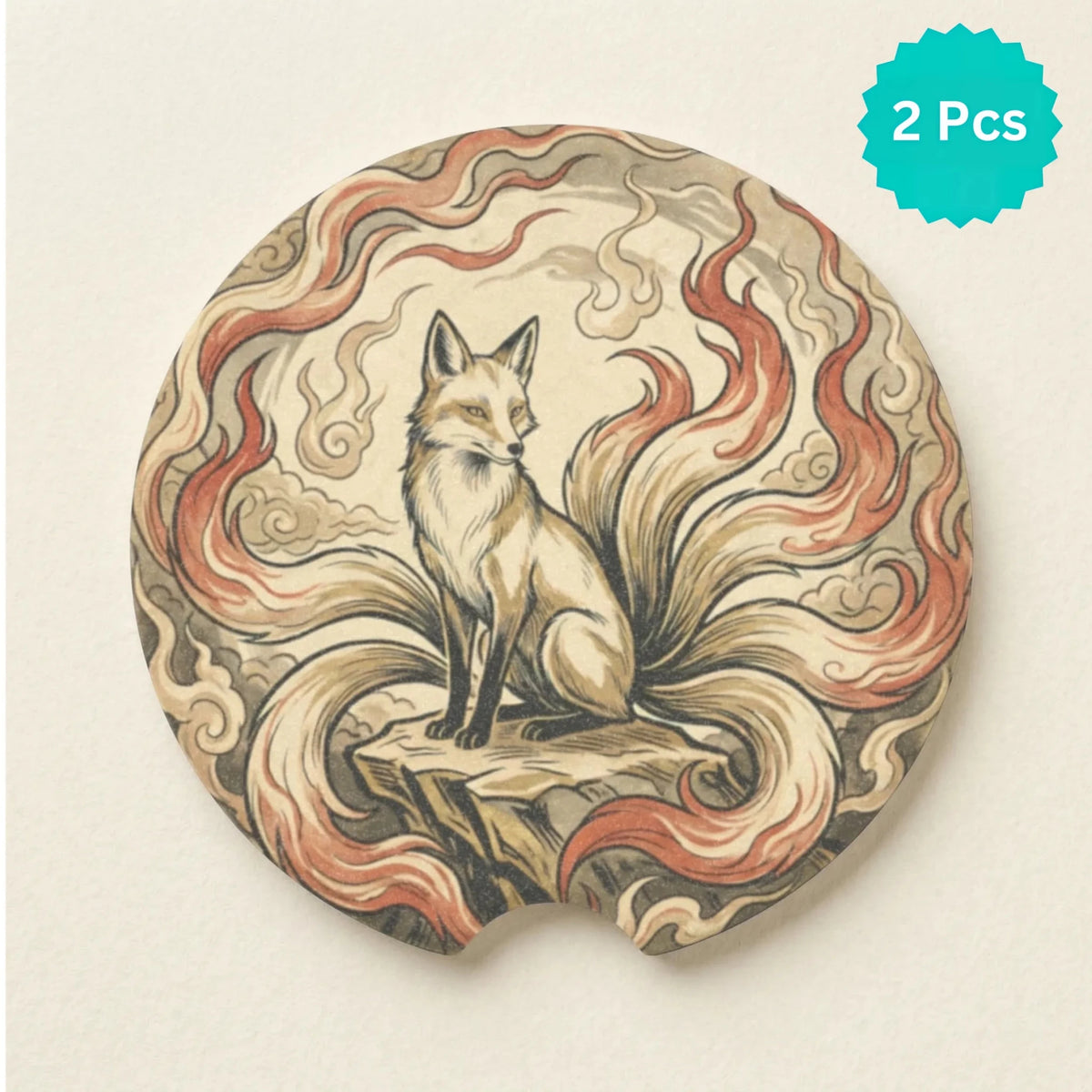 Fox Spirit Car Coasters Set - Road Muse