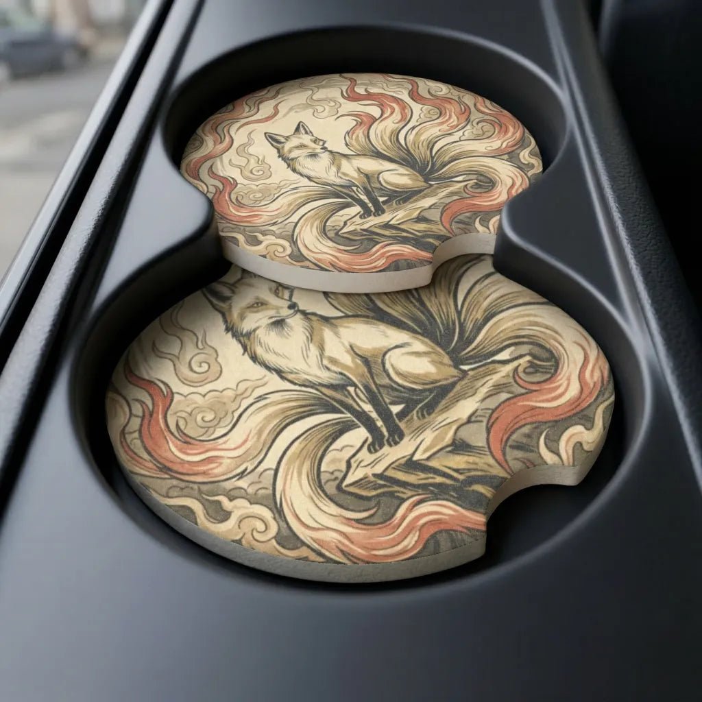 Fox Spirit Car Coasters Set - Road Muse