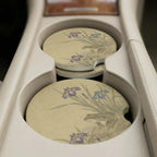 Frog and Iris Car Coasters Set - Road Muse