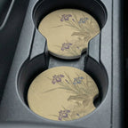 Frog and Iris Car Coasters Set - Road Muse