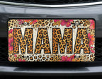 Leopard Floral Mama Vanity Plate