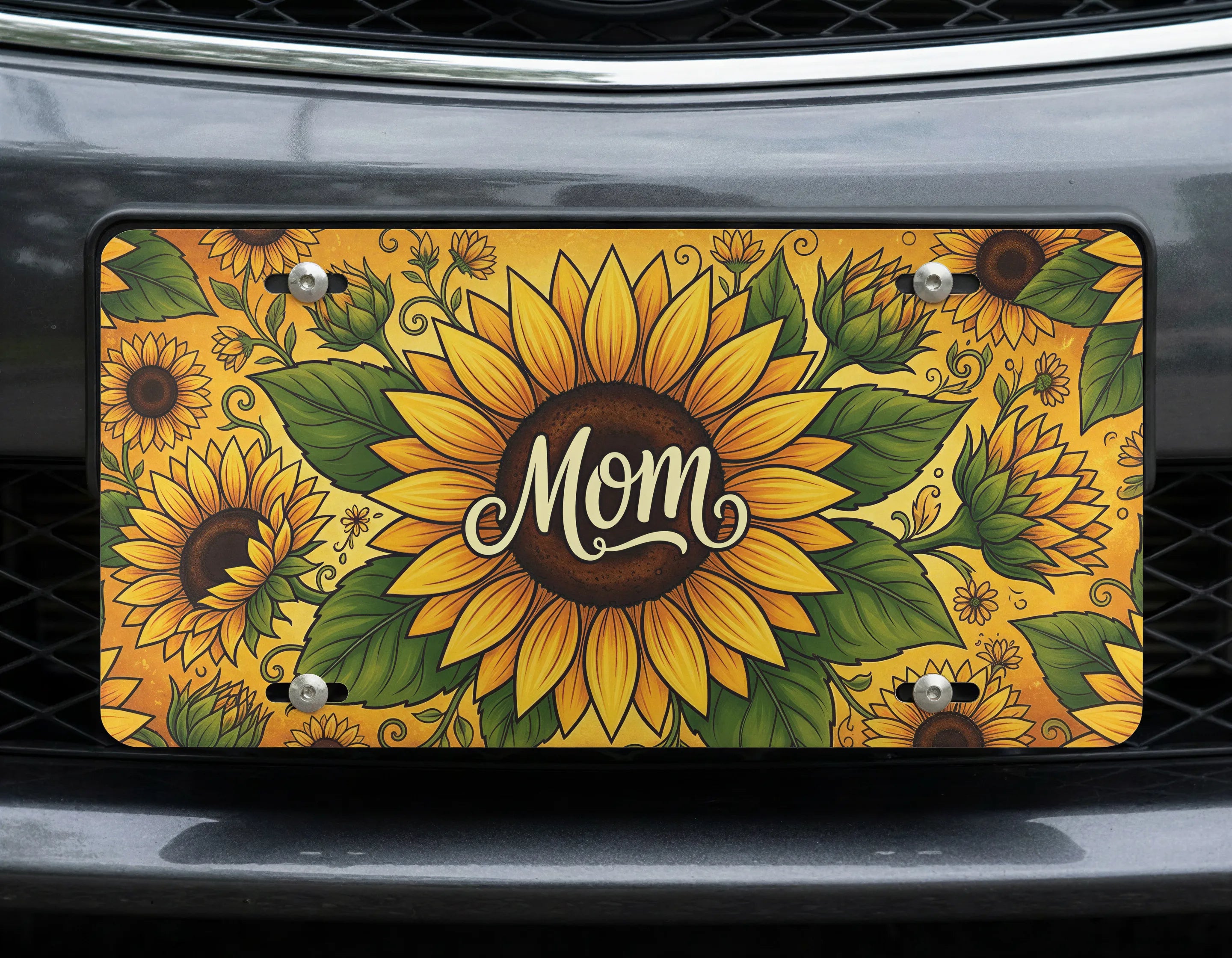 Sunflower Mom Vanity Plate