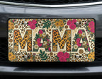 Mama Leopard Tropical Floral Vanity Plate