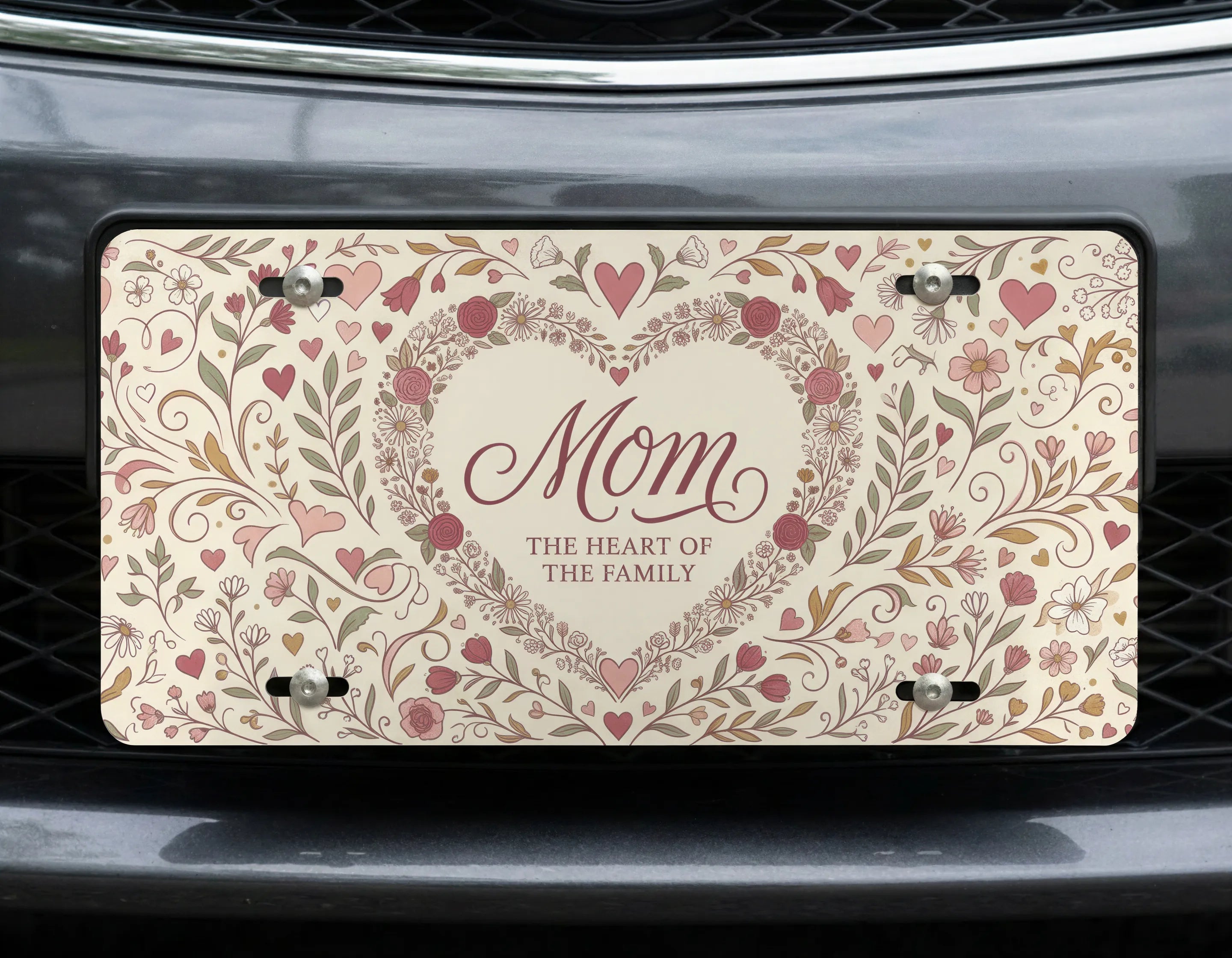 Mom Heart of the Family Vanity Plate