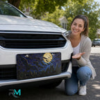 Full Moon Bats Gothic Vanity Plate - Road Muse