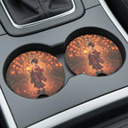 Geisha Lantern Night Car Coasters Set - Road Muse