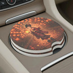Geisha Lantern Night Car Coasters Set - Road Muse
