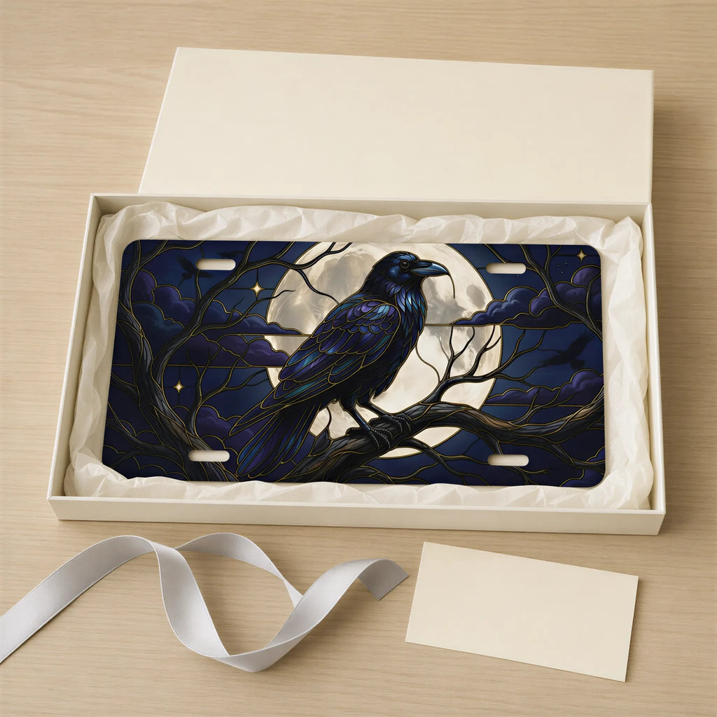 Moonlit Raven Vanity Plate