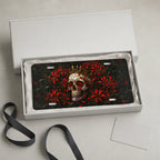 Skull Crown Red Flowers Vanity Plate